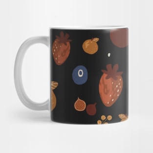 Fruit pattern (black) Mug